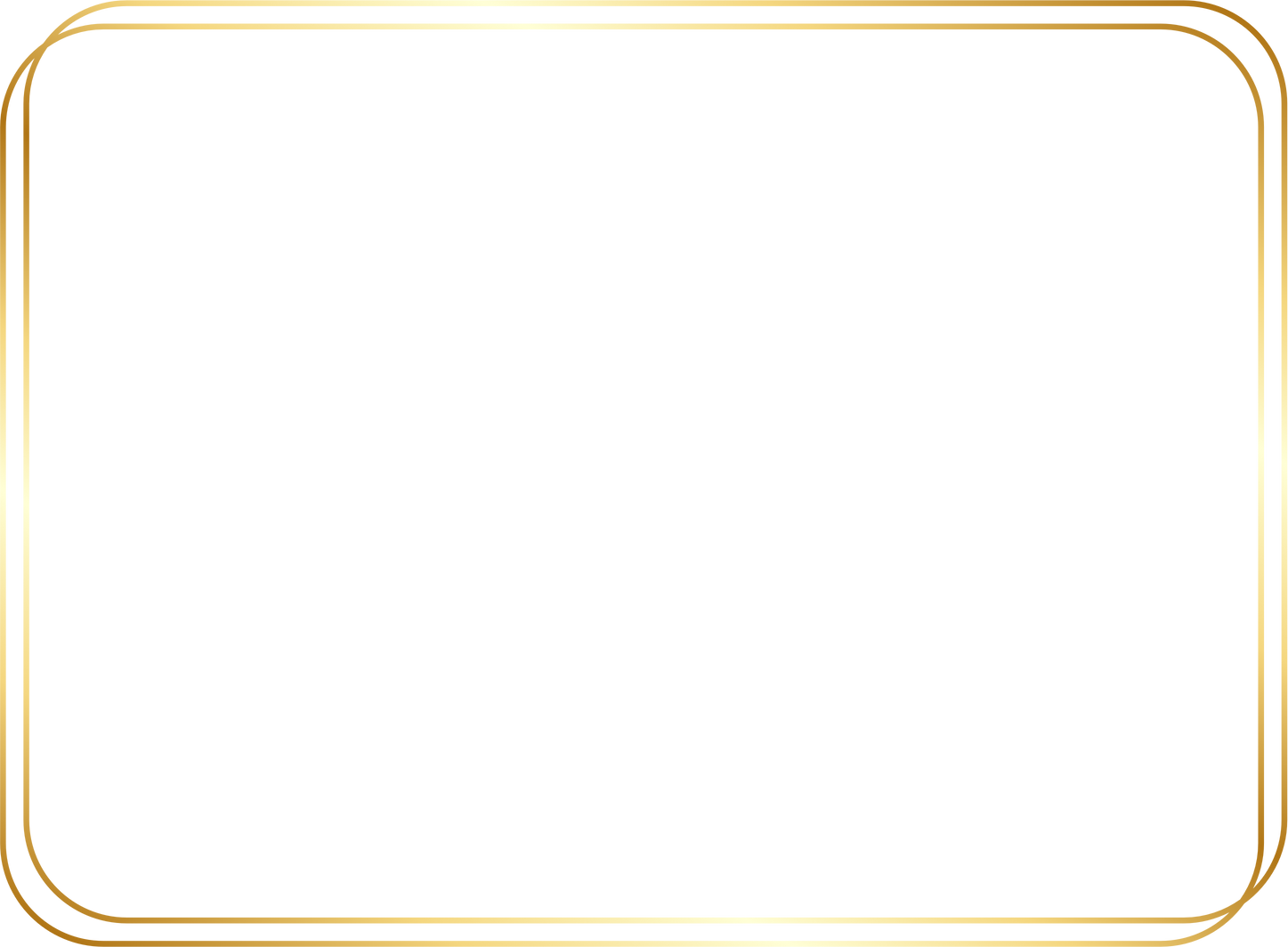 Gold Rectangle Border Curved Corner